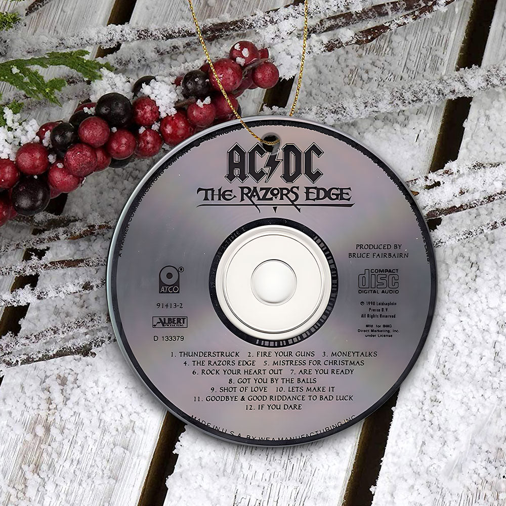 AC/DC Hard Rock Ceramic Ornament – Classic Album Cover Holiday Decoration