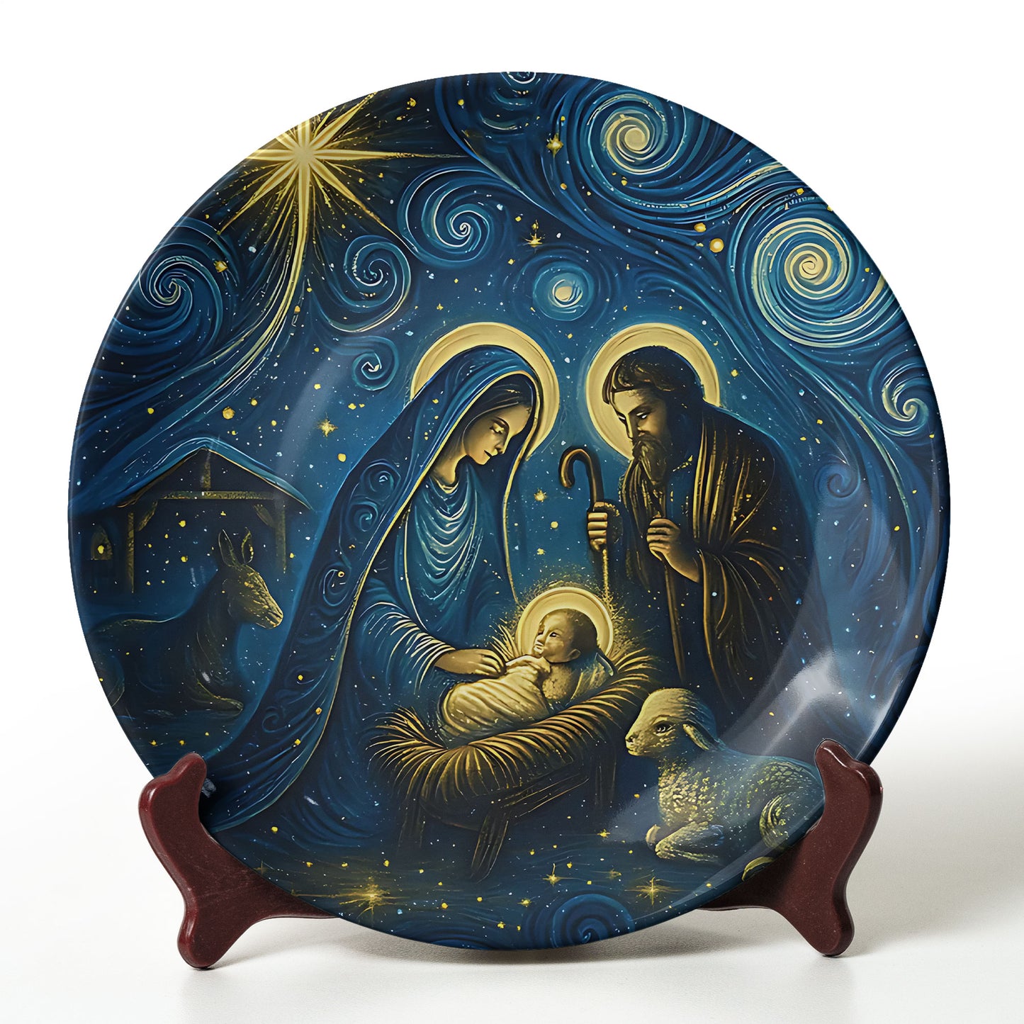 Holy Night Nativity “Starry Sky” Christmas Ceramic Plate