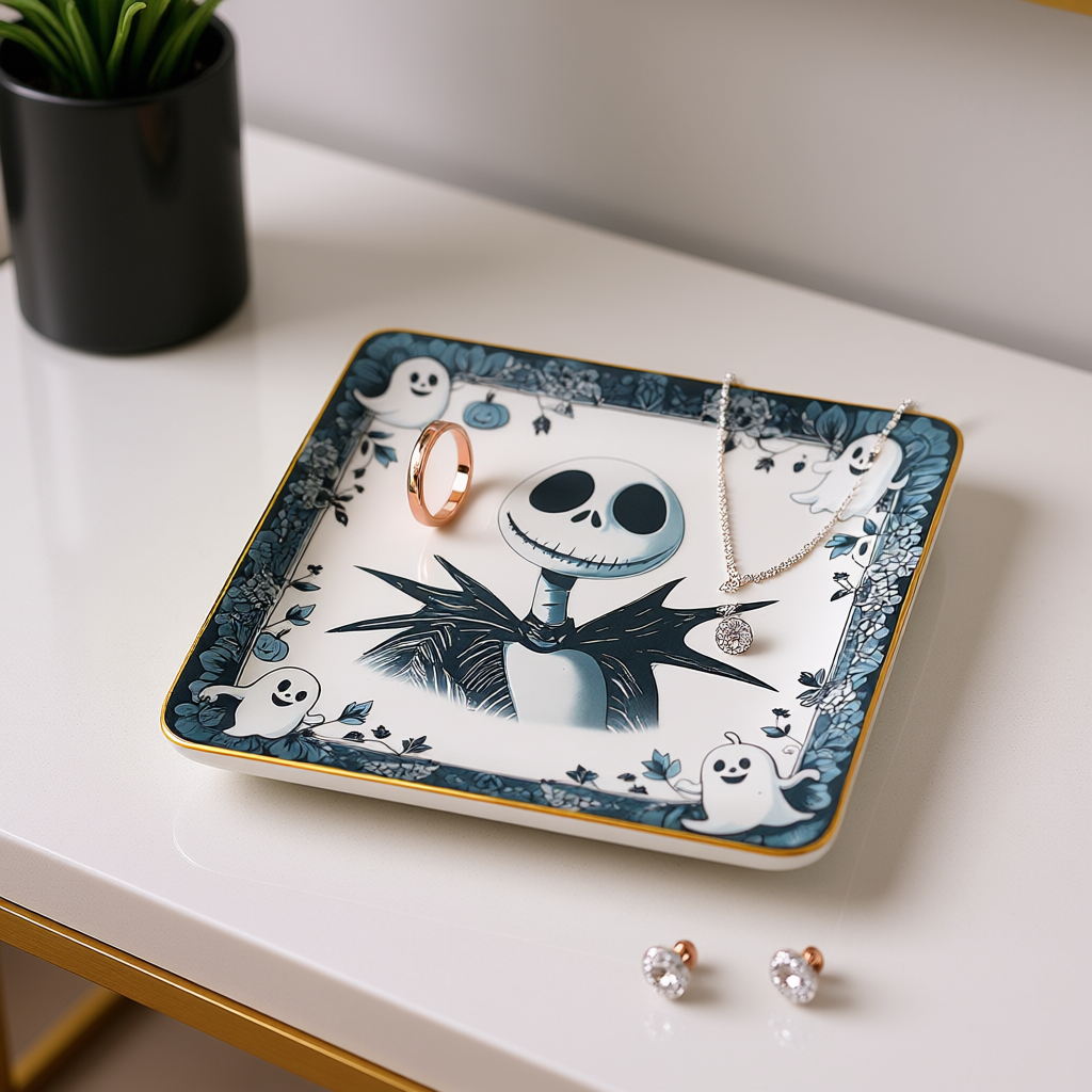 Jack Skellington Halloween Decorative Ceramic Plate