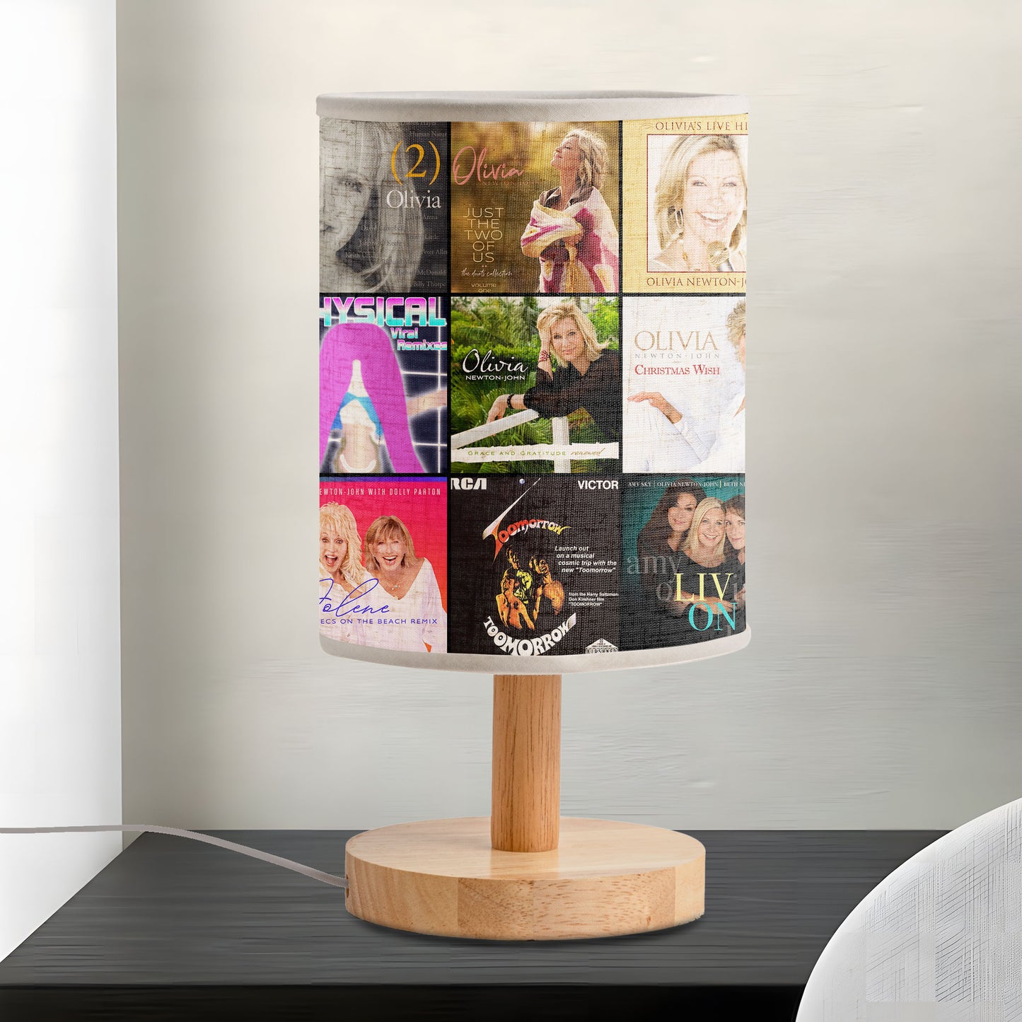 Olivia Newton-John Albums Fabric Lamp – Soft Pop Glow