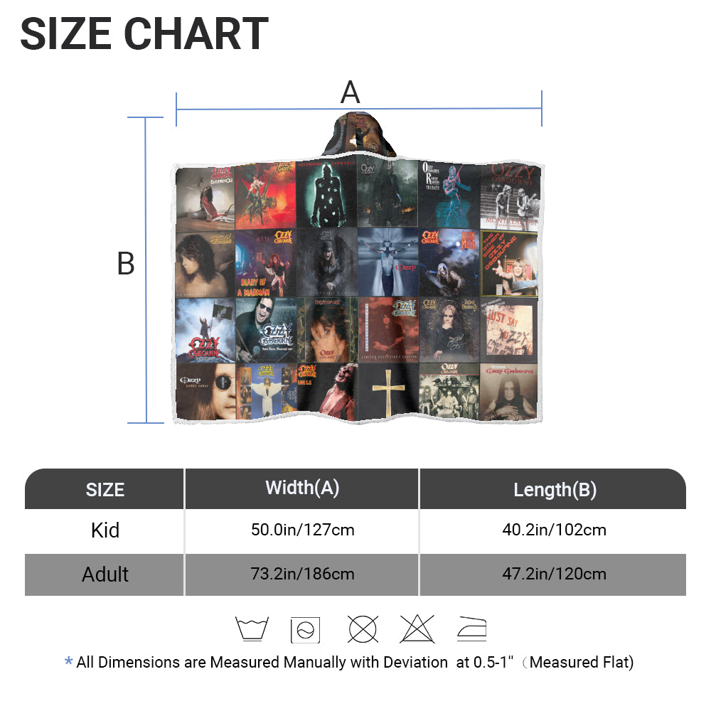 Ozzy Osbourne Wearable Hooded Blanket – The Prince of Darkness Album Collection