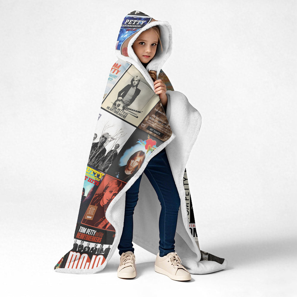 Tom Petty Albums Wearable Blanket Hoodie – Cozy Tribute to Rock Legends