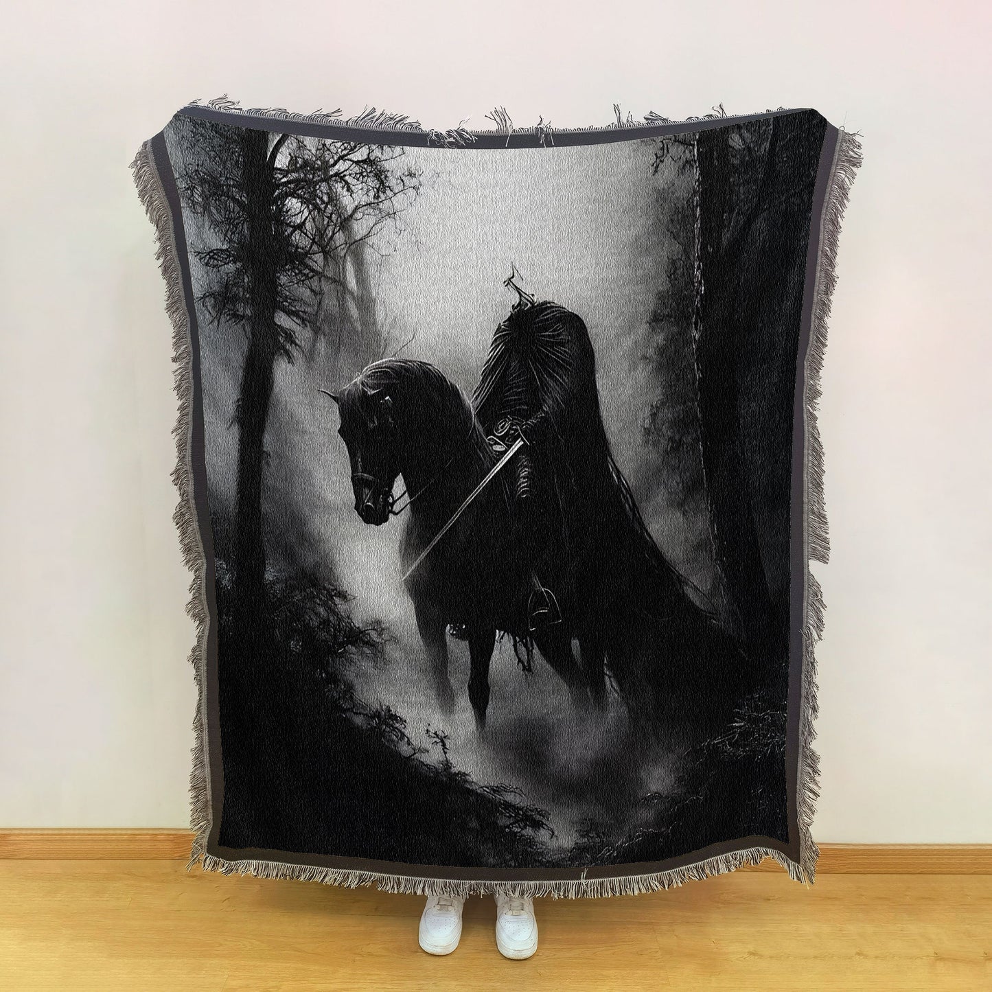 Dark Rider Gothic Fantasy Woven Blanket