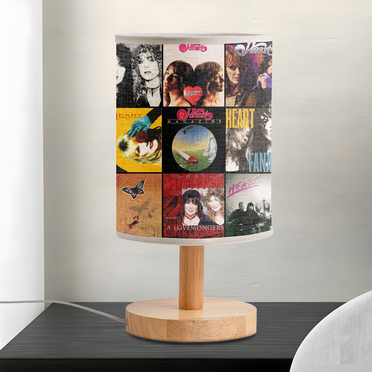 Heart Albums Fabric Lamp – Power Ballad Glow