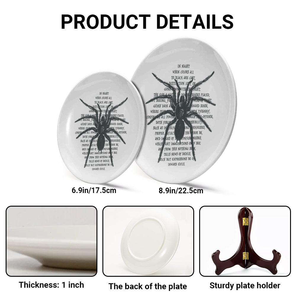 Frankenstein Quote Spider Ceramic Plate