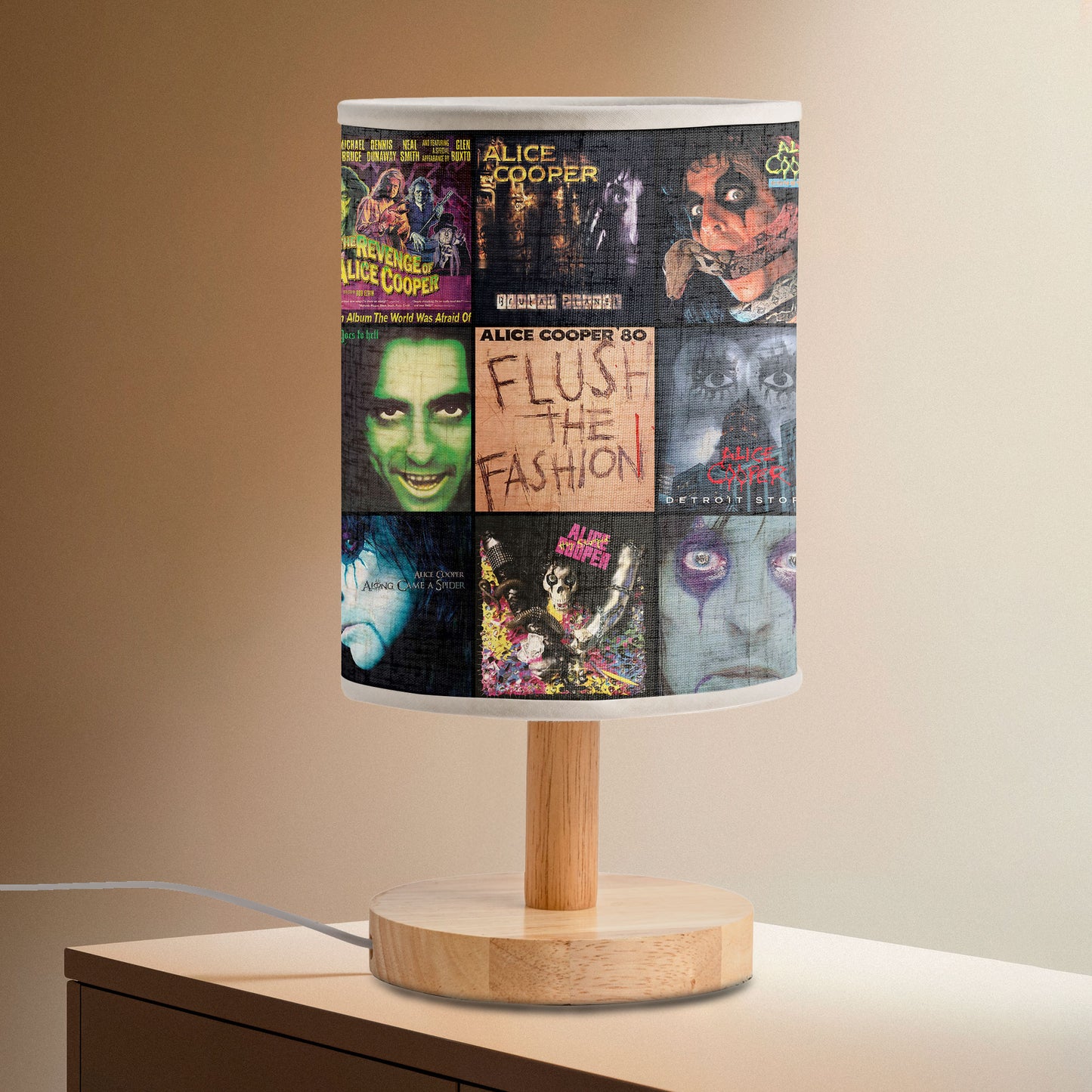 Alice Cooper Fabric Lamp – Shock Rock Legacy