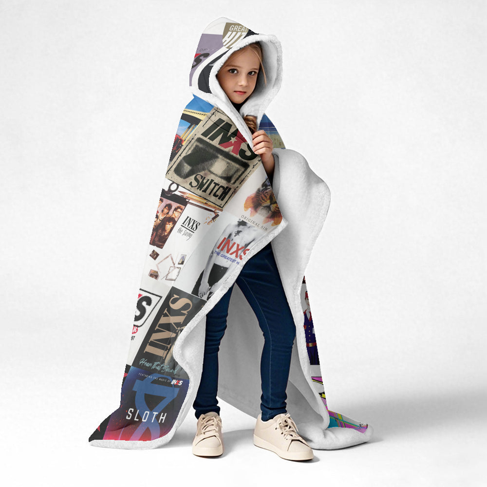 INXS Album Art Wearable Blanket Hoodie – Cozy Retro Rock Fan Gift, 80s Music Lover
