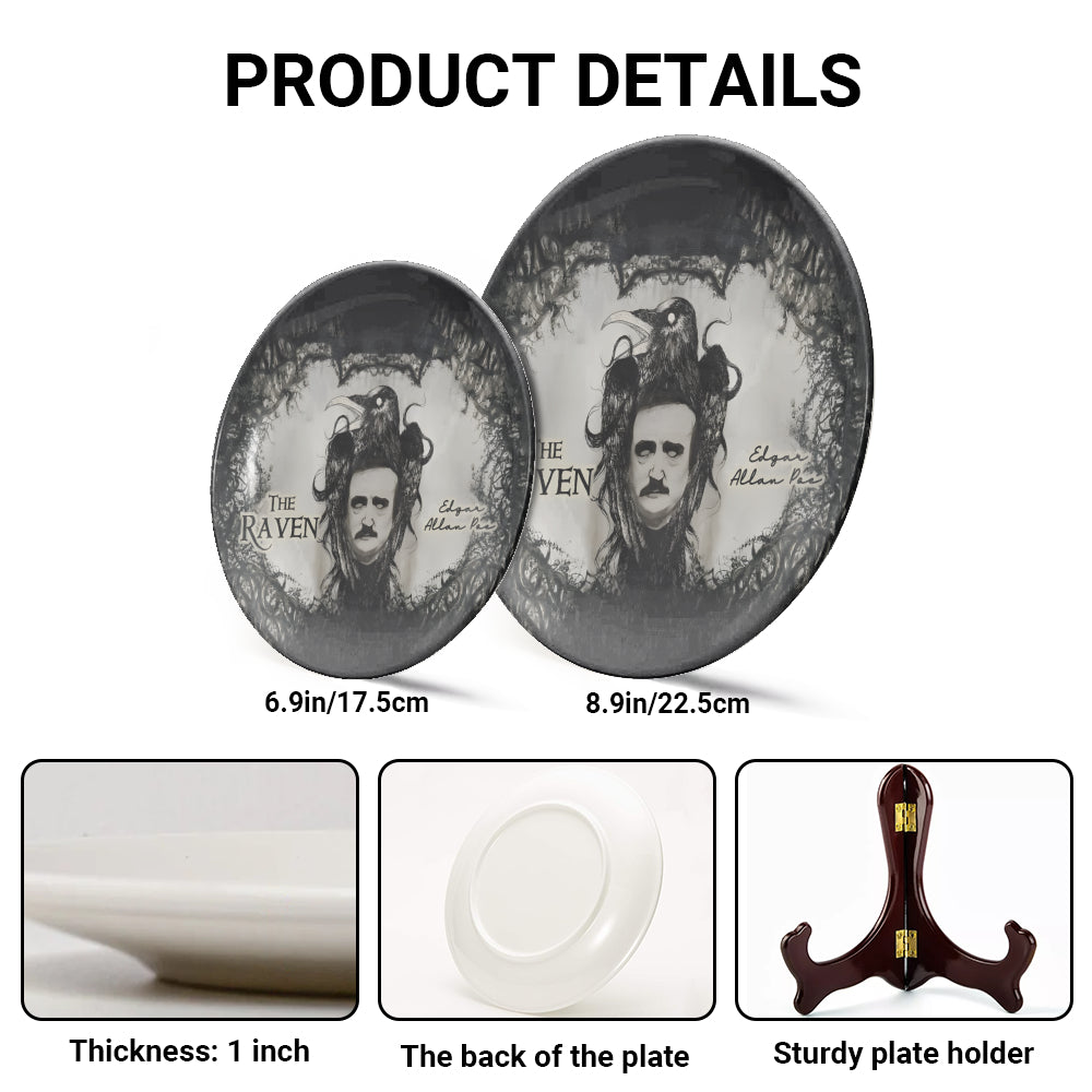 The Raven Ceramic Plate – Edgar Allan Poe Gothic Collection