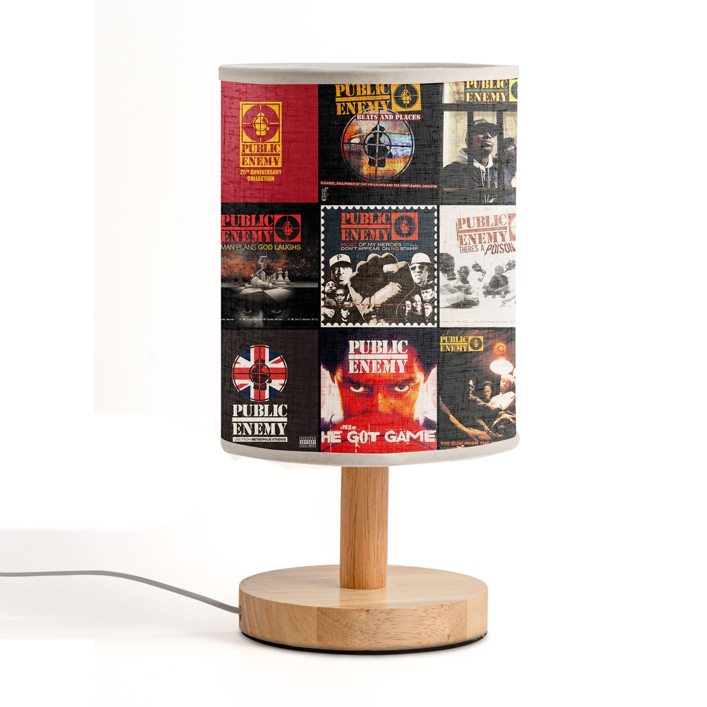 Public Enemy Albums Fabric Lamp – Hip-Hop Revolution Glow
