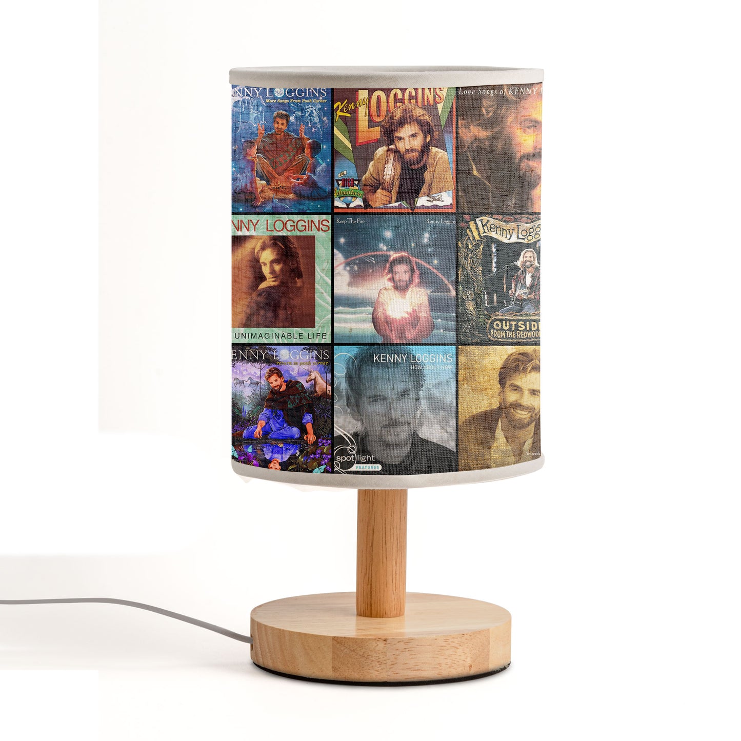 Kenny Loggins Album Collage Lamp – Soft Rock Nostalgia Night Light for Music Lovers