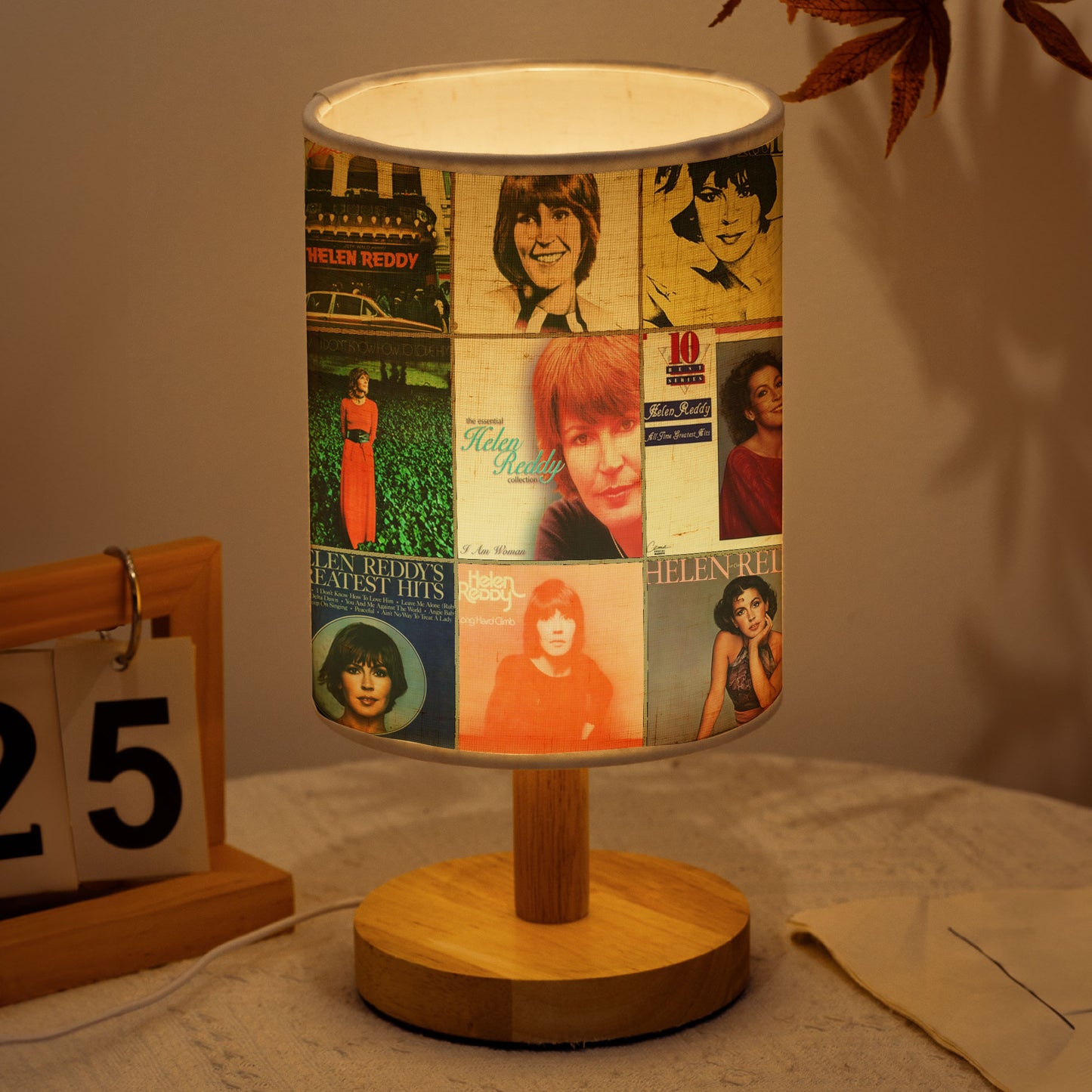 Helen Reddy Albums Fabric Lamp – The Voice of Empowerment and Grace