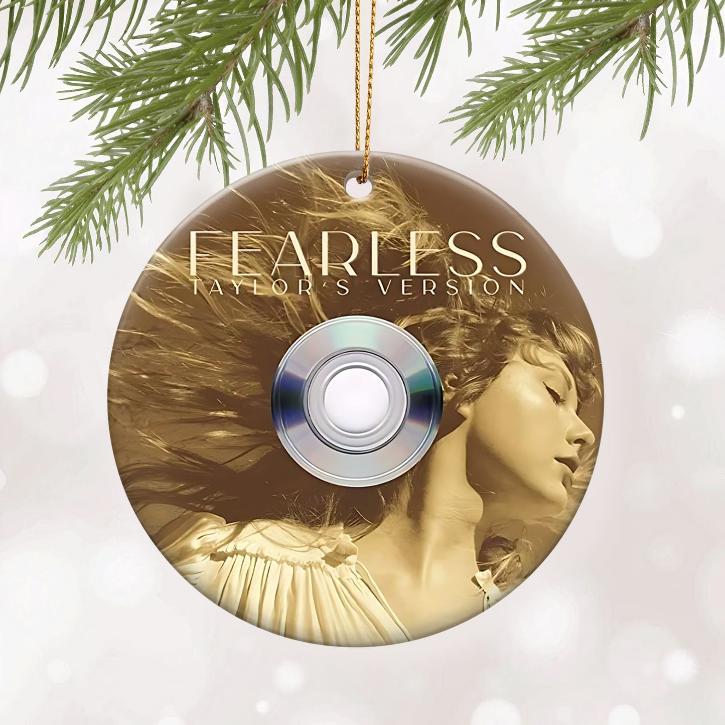 Fearless Taylor Swift CD Ceramic Ornament – Holiday Music Keepsake Decoration