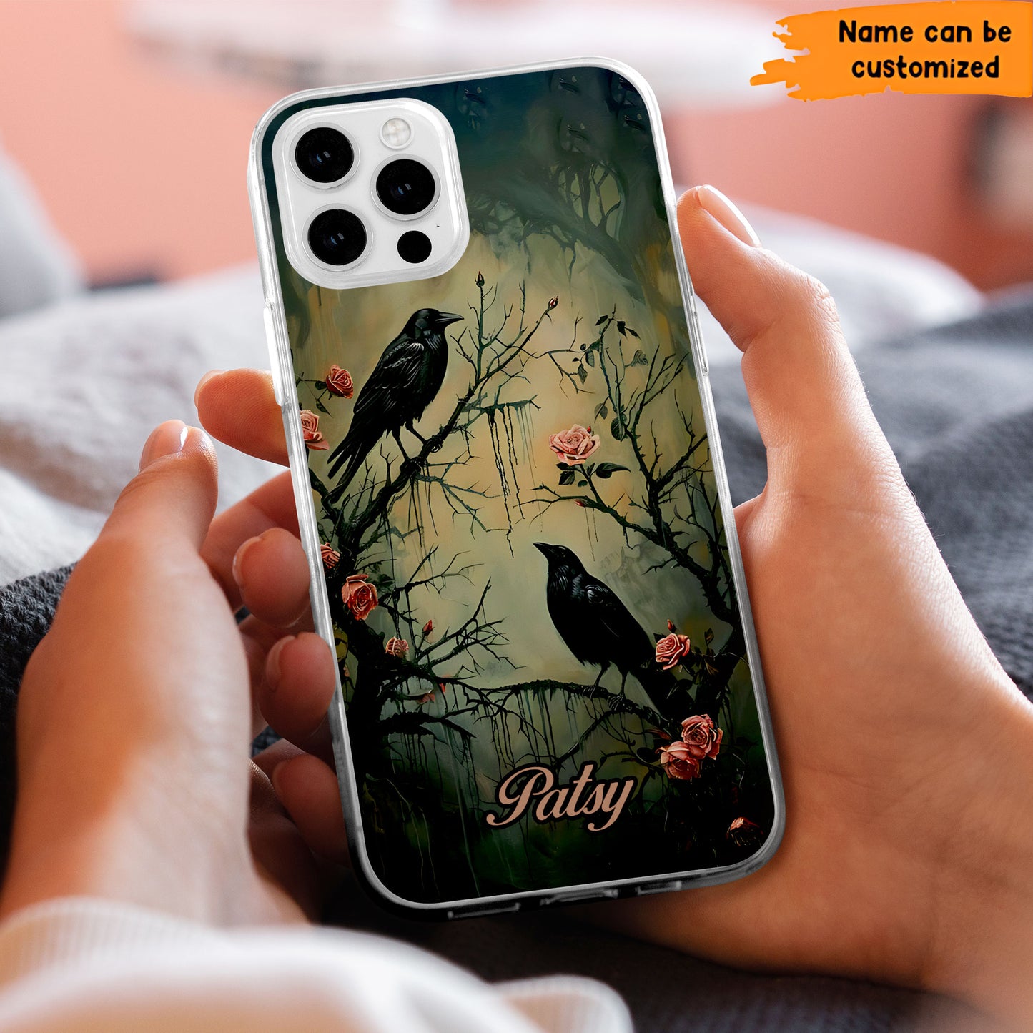 The Raven & Roses Phone Case – Gothic Elegance
