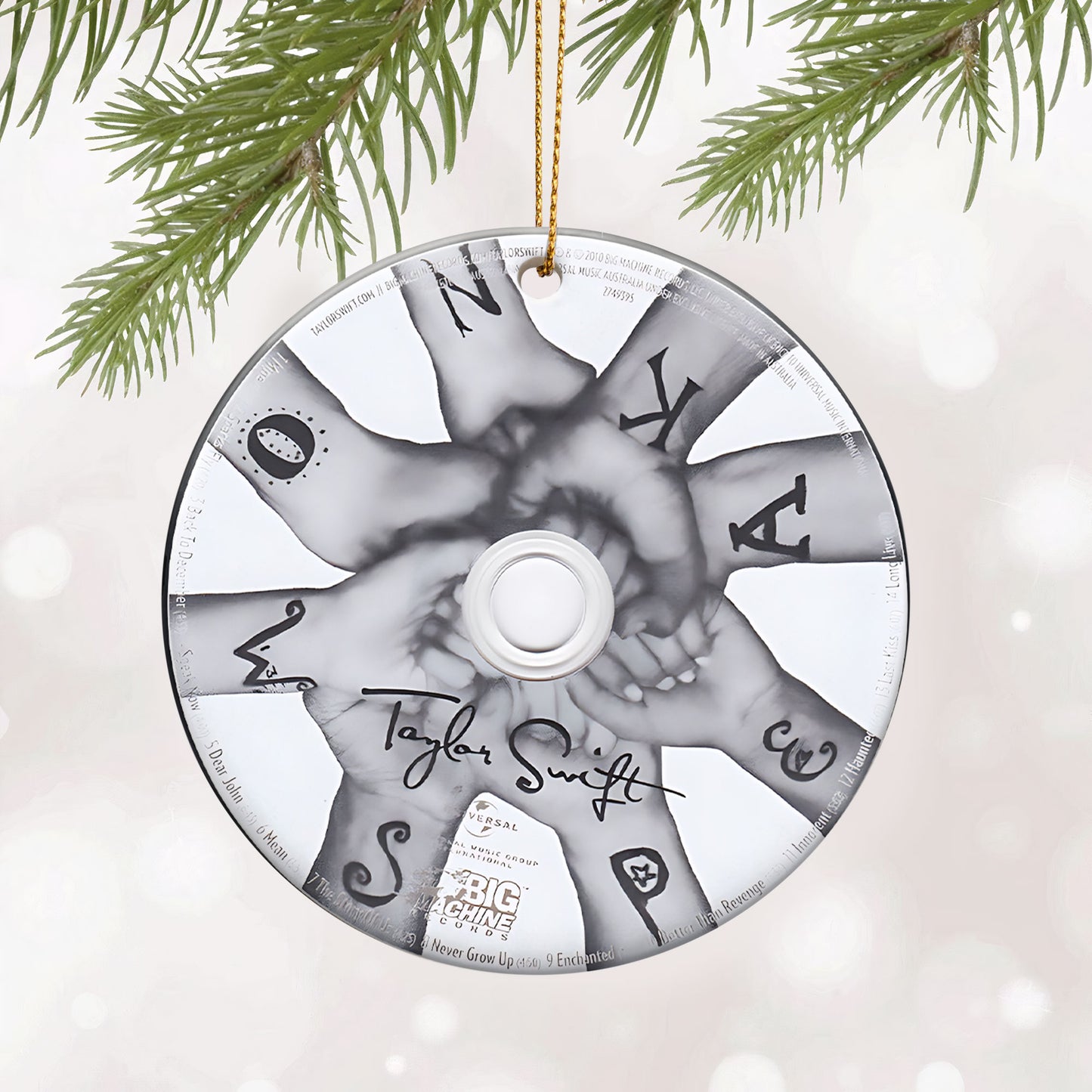 Speak Now Taylor Swift CD Ceramic Ornament – Holiday Music Keepsake Decoration