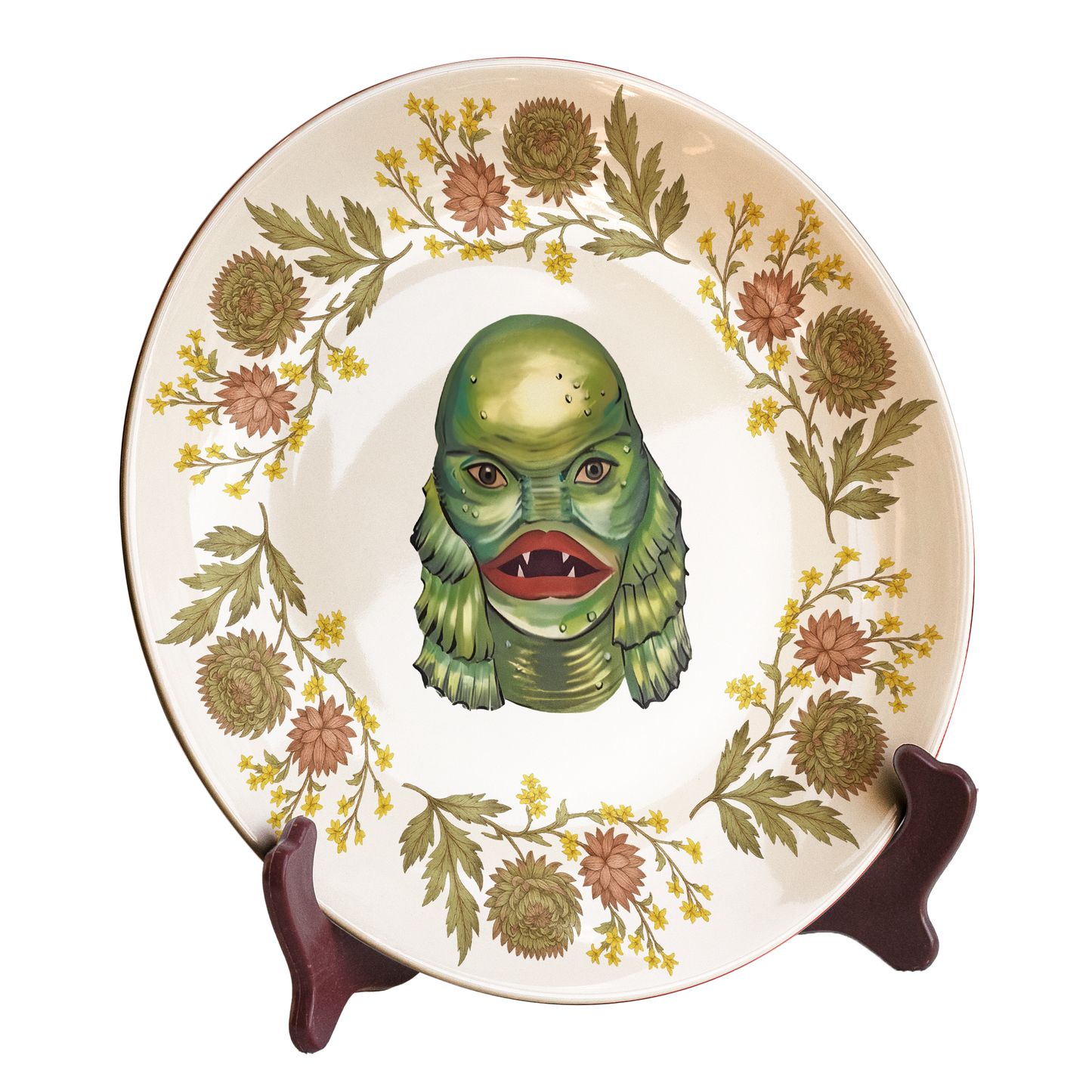 Ceramic Plate – Creature from the Black Lagoon Retro Monster Art