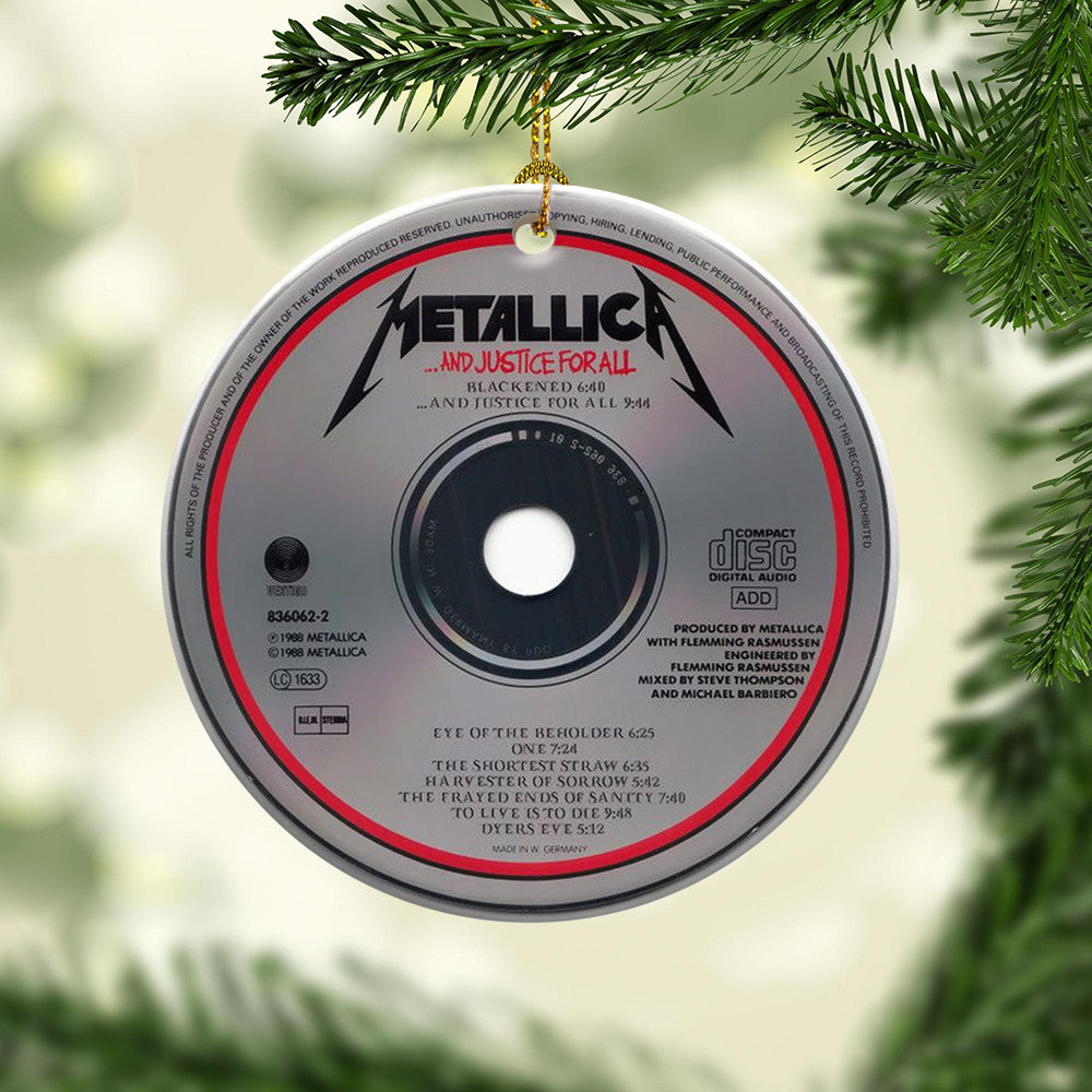 Metallica CD Design Ceramic Ornament – Rock Music Christmas Tree Decoration