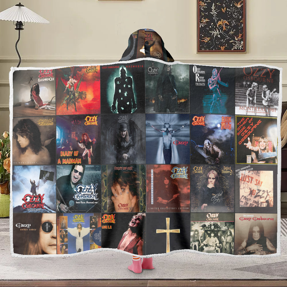 Ozzy Osbourne Wearable Hooded Blanket – The Prince of Darkness Album Collection
