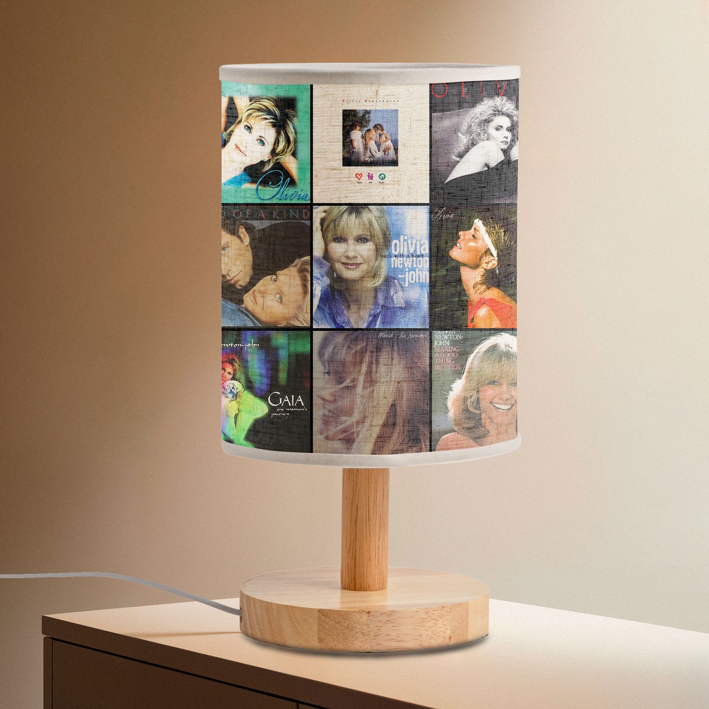 Olivia Newton-John Albums Fabric Lamp – Soft Pop Glow
