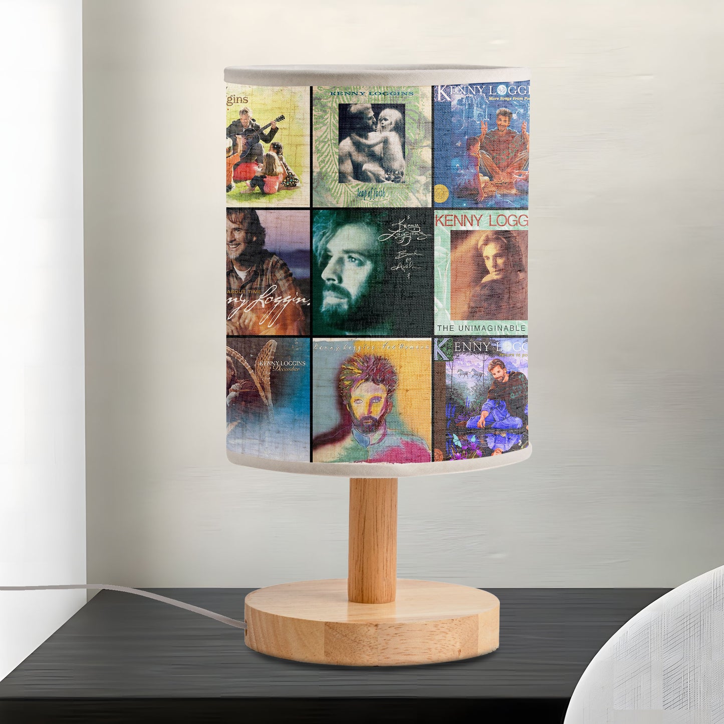 Kenny Loggins Album Collage Lamp – Soft Rock Nostalgia Night Light for Music Lovers