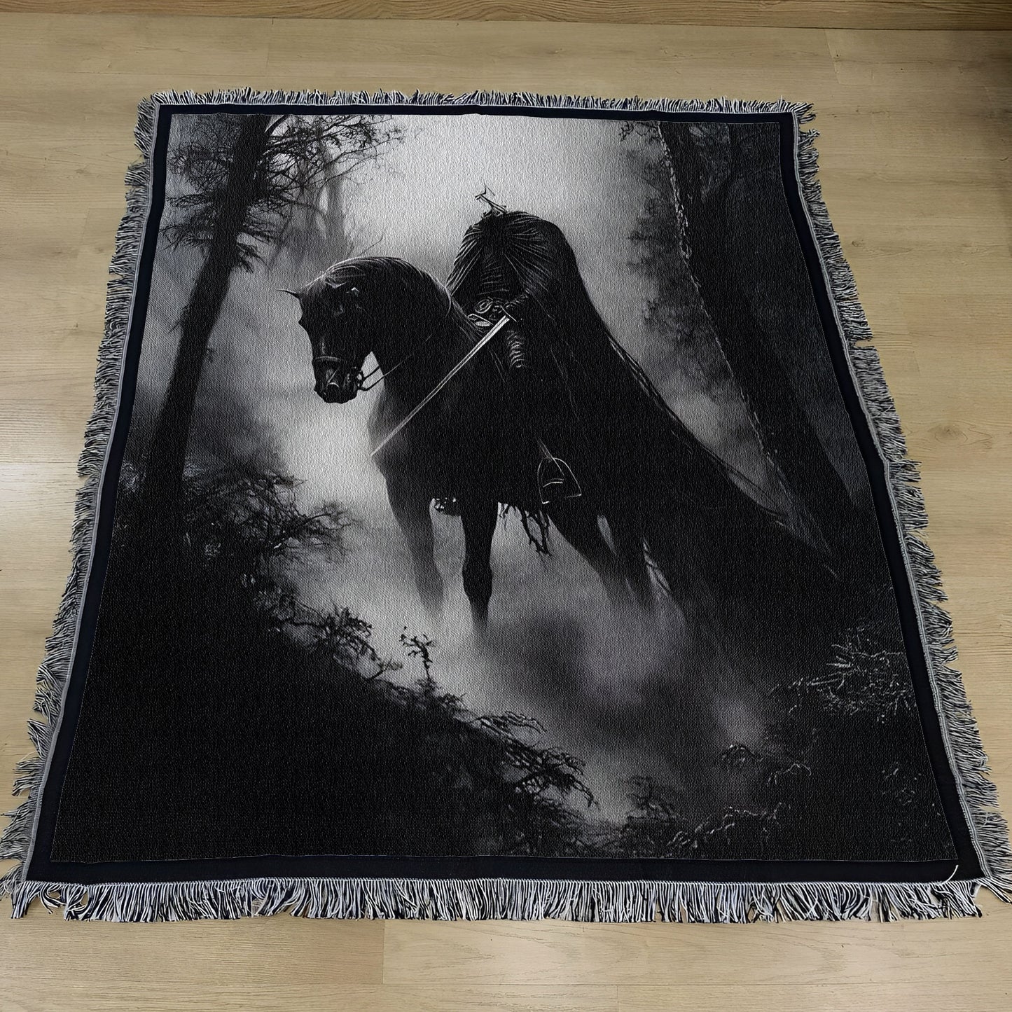 Dark Rider Gothic Fantasy Woven Blanket