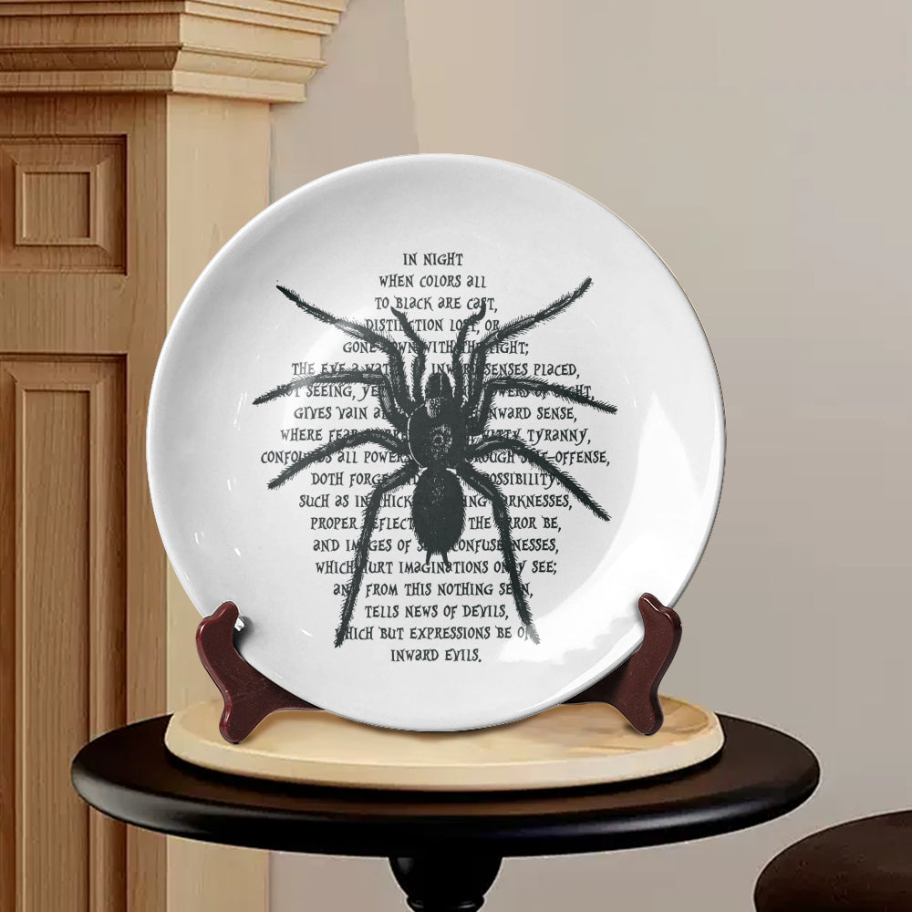 Frankenstein Quote Spider Ceramic Plate