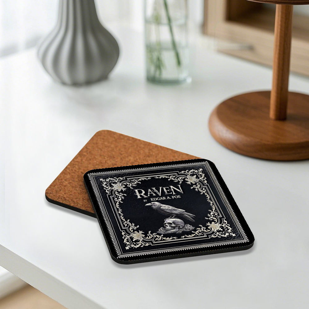 Gothic Raven Coaster – Edgar Allan Poe Inspired Drink Mat