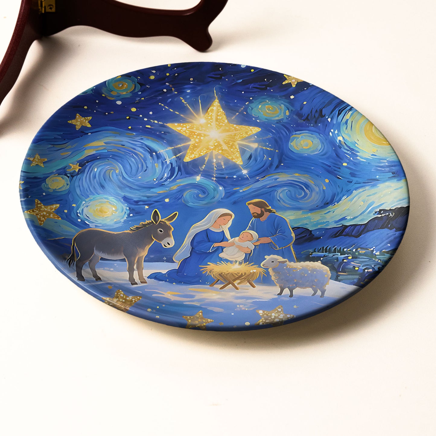 Nativity Scene “Starry Night” Christmas Decorative Plate