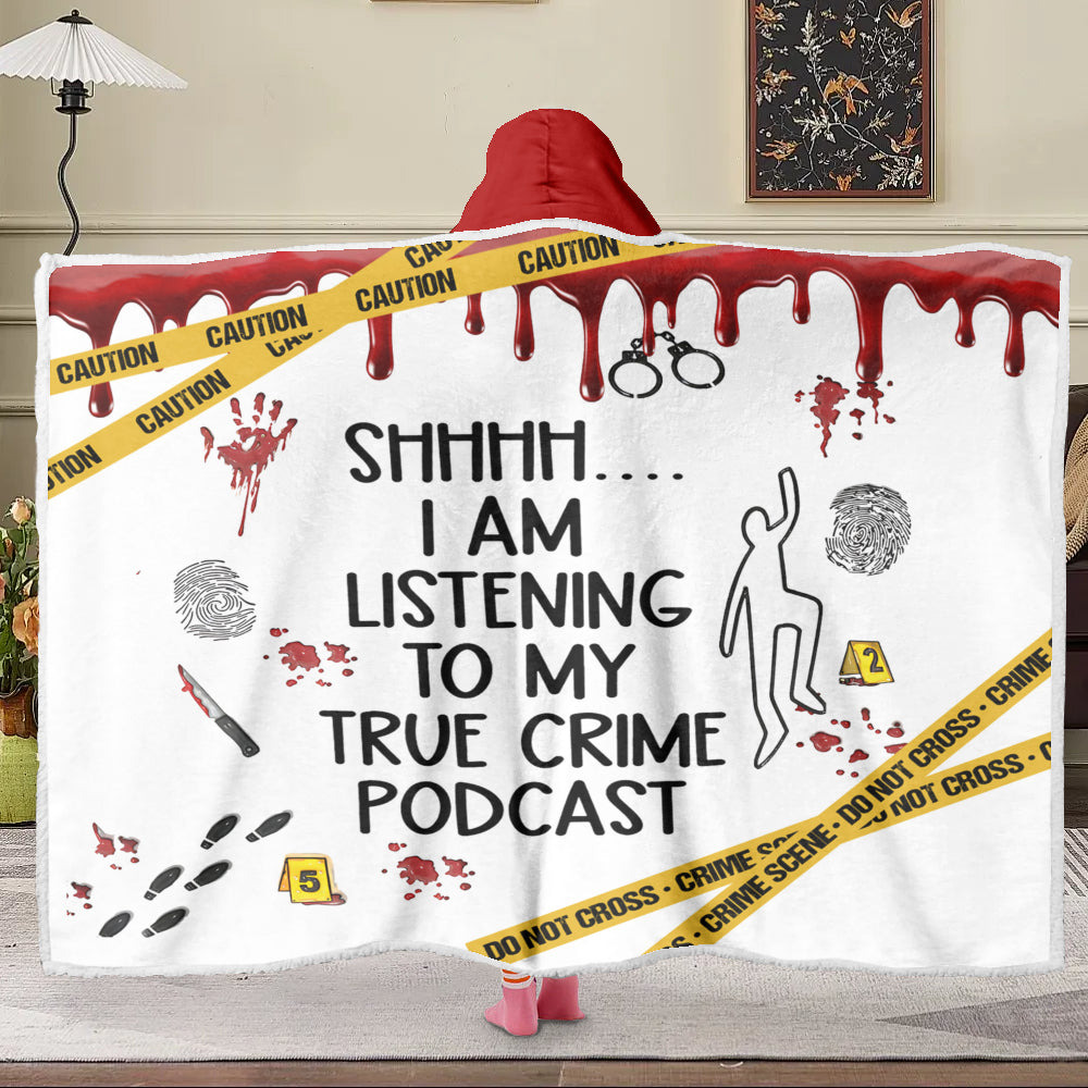 True Crime Podcast Wearable Hooded Blanket – For the Ultimate Armchair Detective