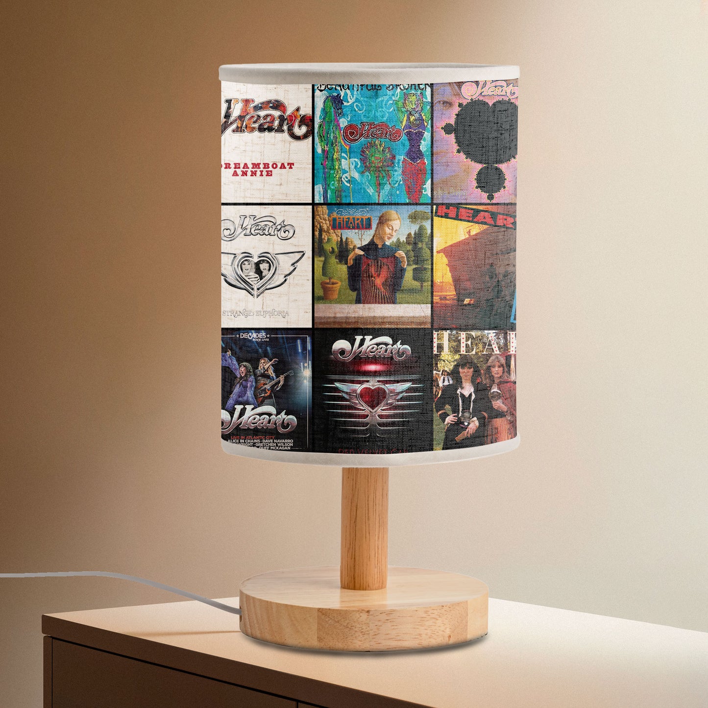 Heart Albums Fabric Lamp – Power Ballad Glow