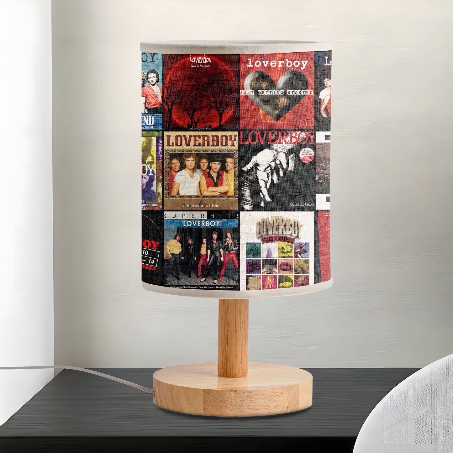 Loverboy Album Collage Lamp – Retro Rock Night Light for Music Lovers