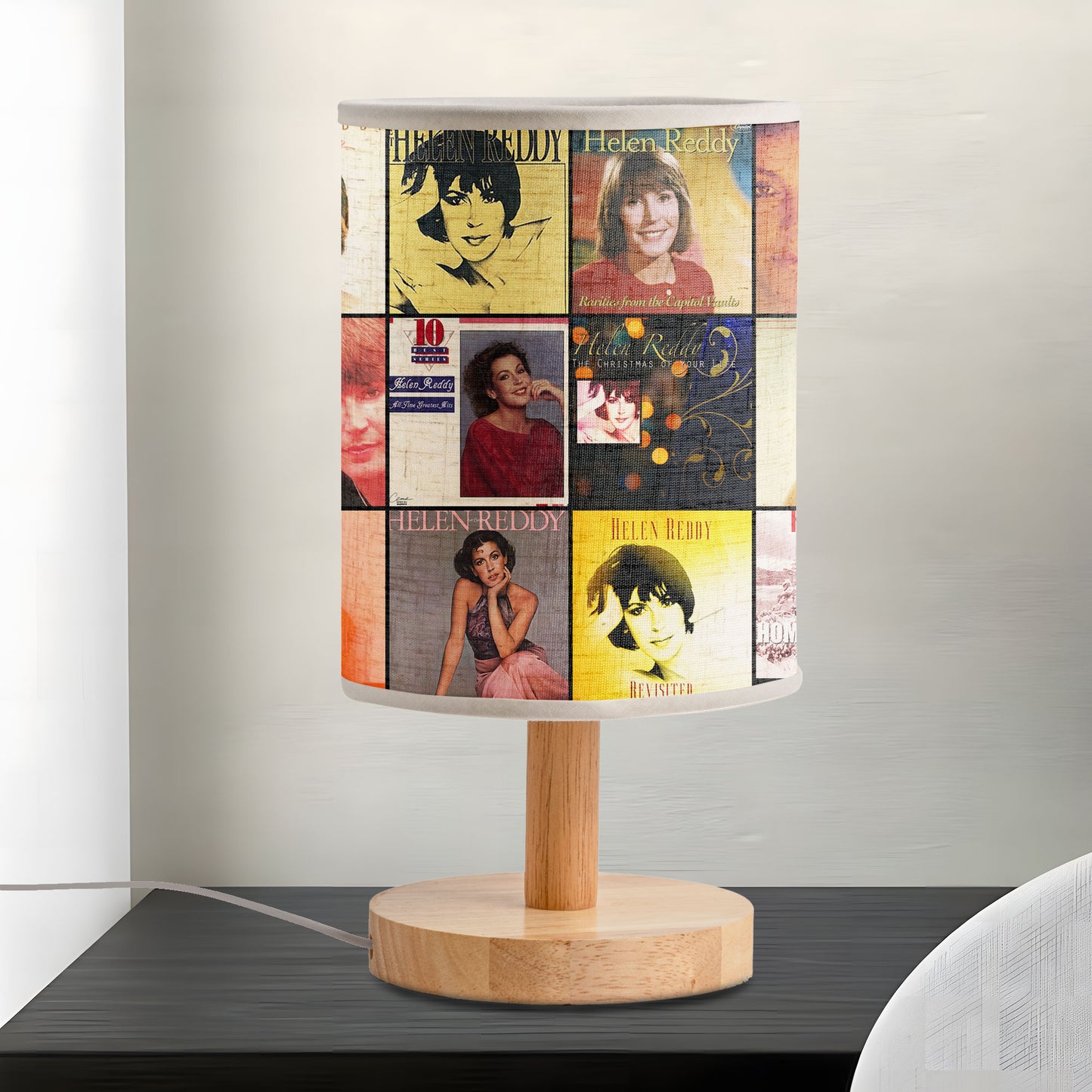 Helen Reddy Albums Fabric Lamp – The Voice of Empowerment and Grace