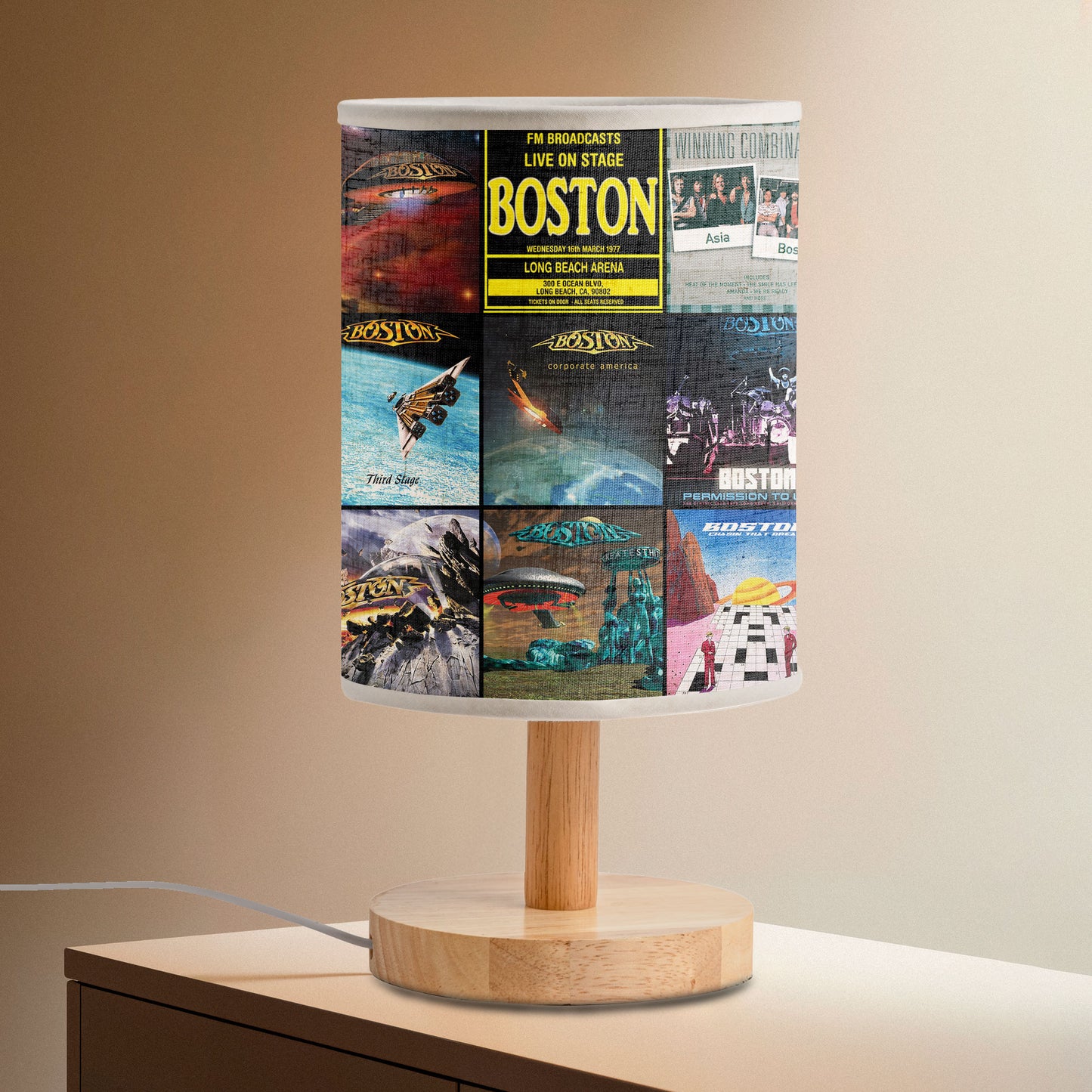 Boston Fabric Lamp – Classic Rock Odyssey