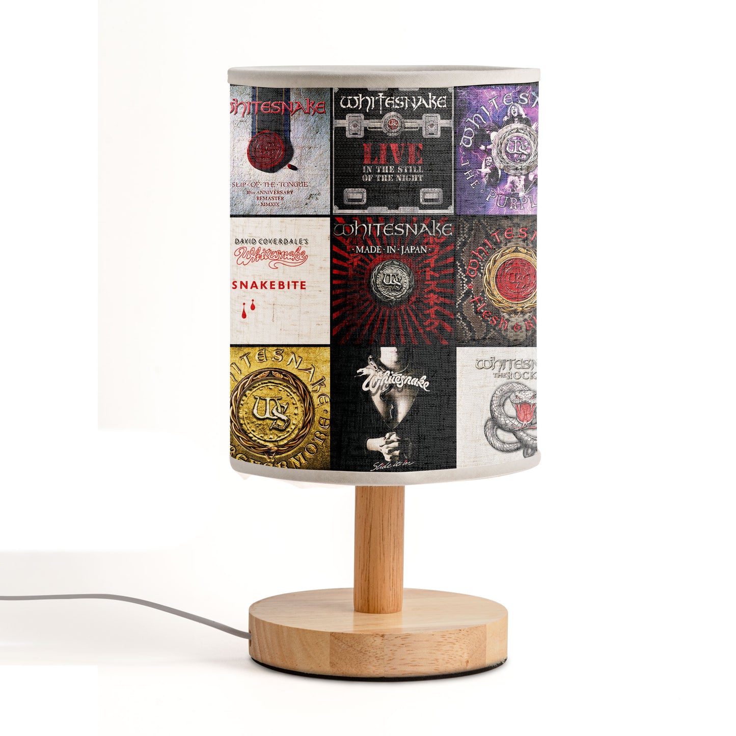 Whitesnake Albums Fabric Lamp – Serpentine Rock Glow