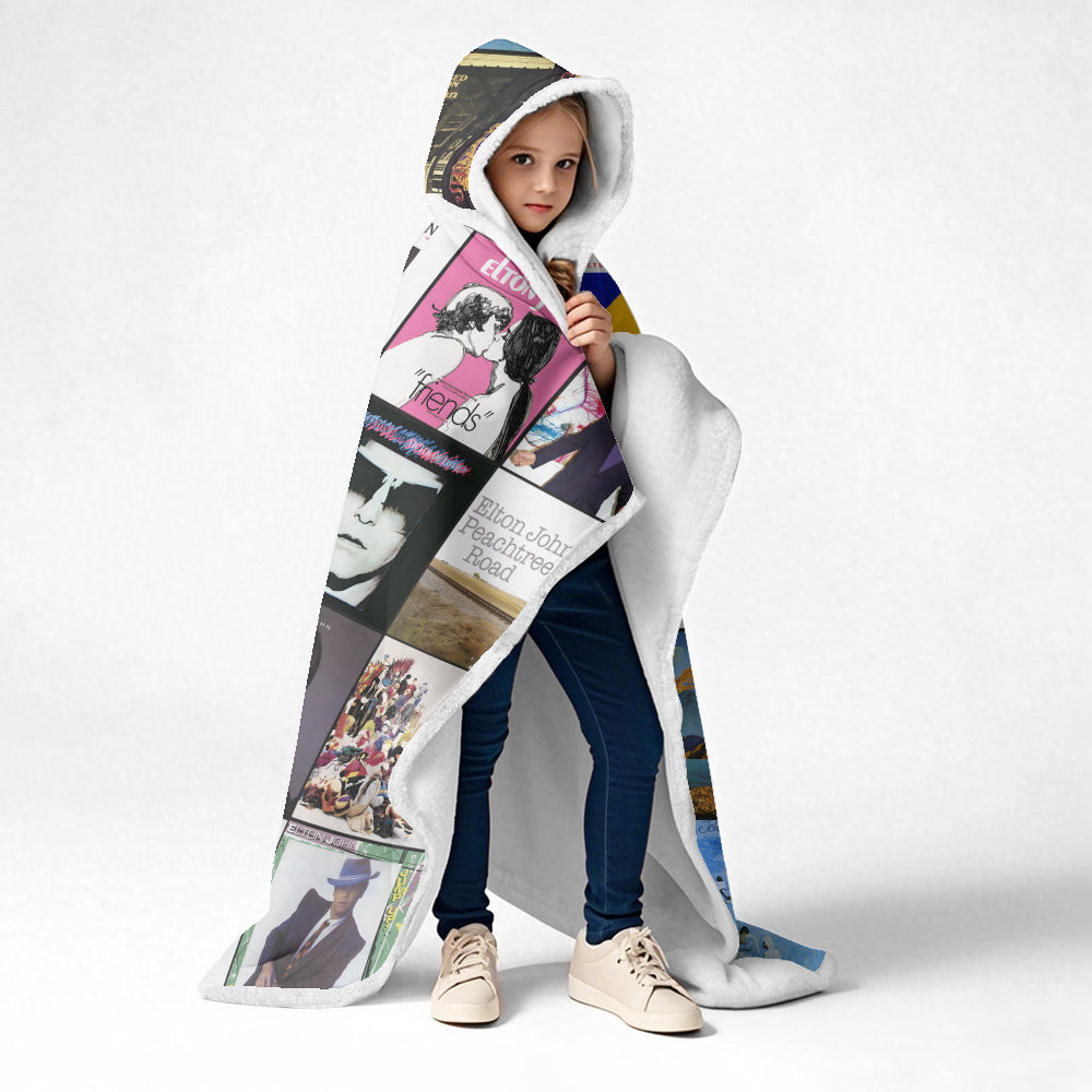 Elton John Albums Wearable Blanket Hoodie – Classic Rock Comfort in Style
