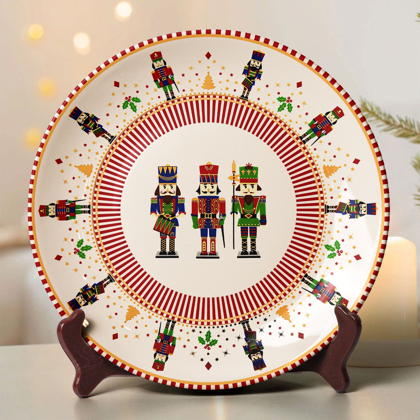 Nutcracker Soldiers Festive Decorative Plate