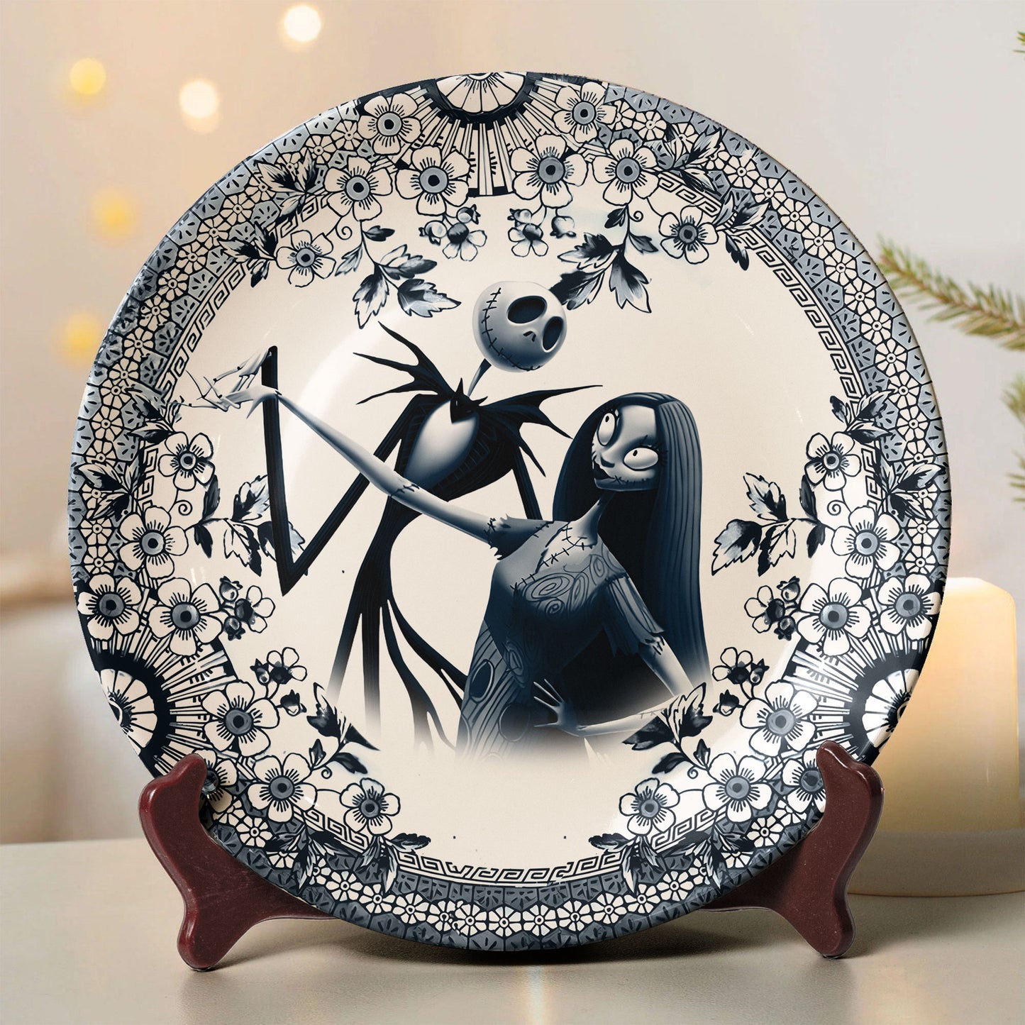 Jack Skellington & Sally Gothic Ceramic Plate