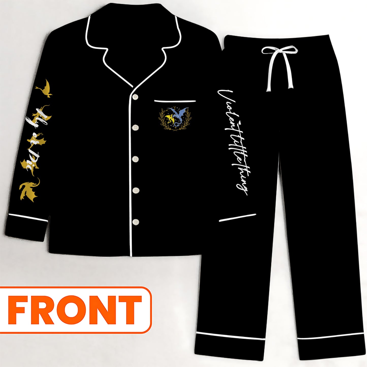 Basgiath War College – Wings of Fire and Bond Satin Pajamas Set