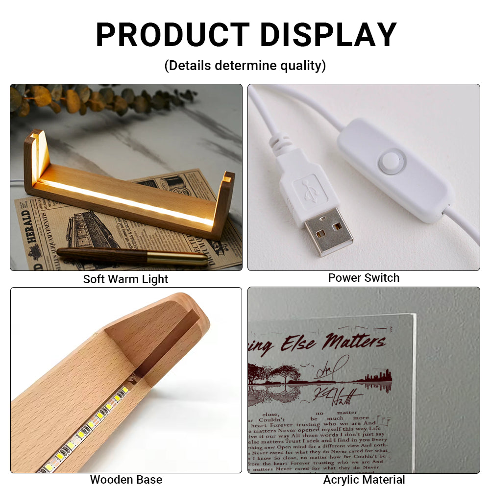 Metallica “Nothing Else Matters” LED Music Plaque – Lyric Art Light