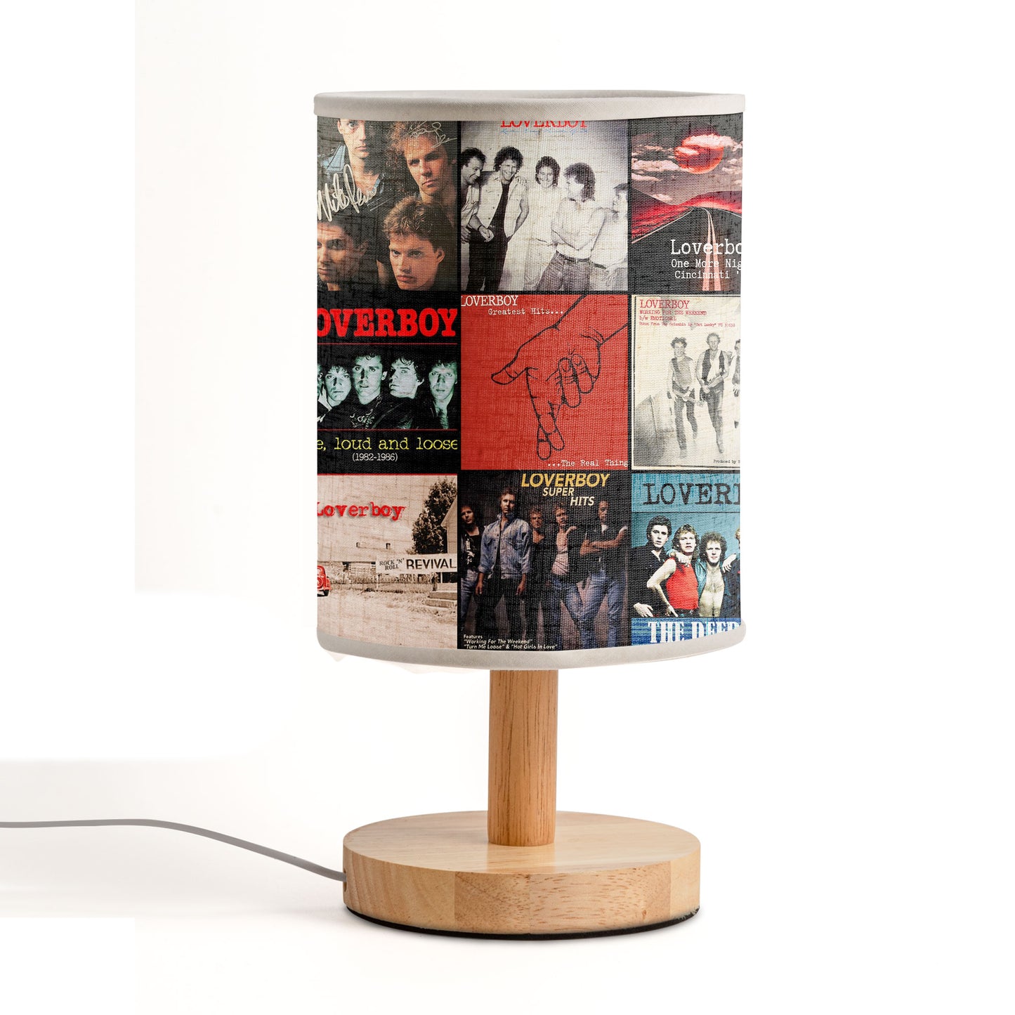 Loverboy Album Collage Lamp – Retro Rock Night Light for Music Lovers