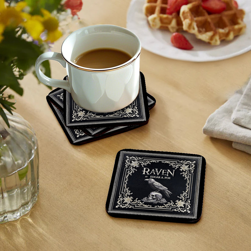 Gothic Raven Coaster – Edgar Allan Poe Inspired Drink Mat