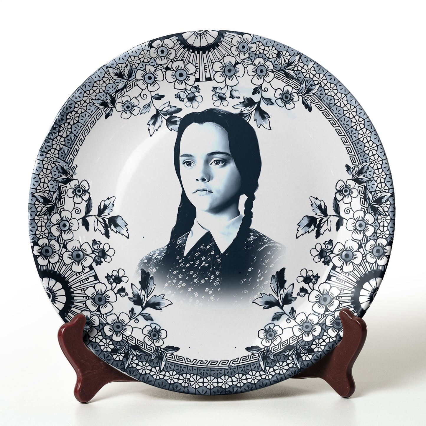 Vintage Horror Ceramic Plate – Wednesday Addams