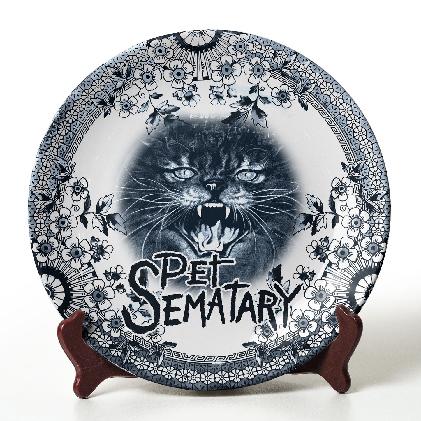 Pet Sematary Ceramic Plate – Horror Cat Gothic Decorative Dish