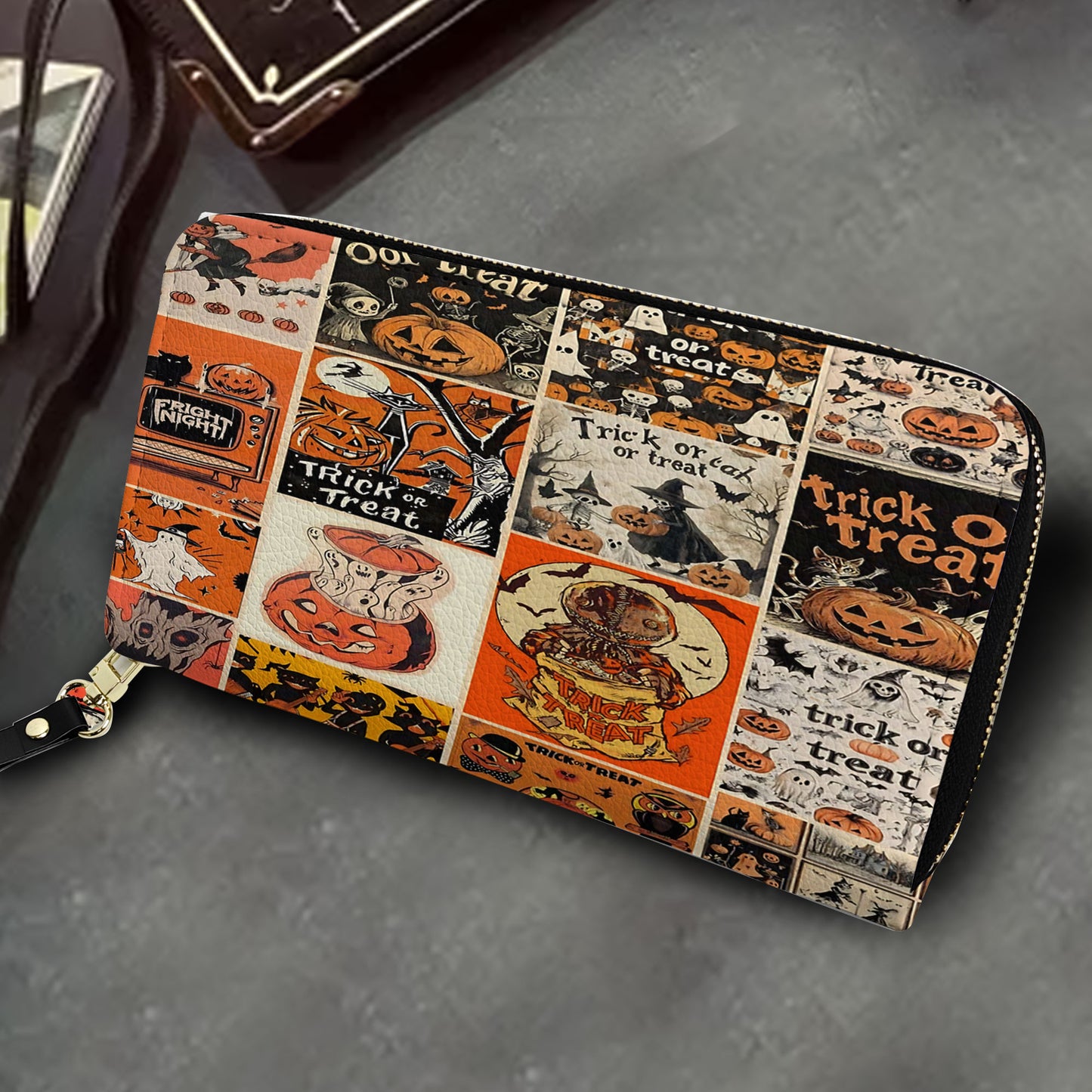 Vintage Halloween Patchwork Leather HandBag – Trick or Treat Edition 🎃🕸️