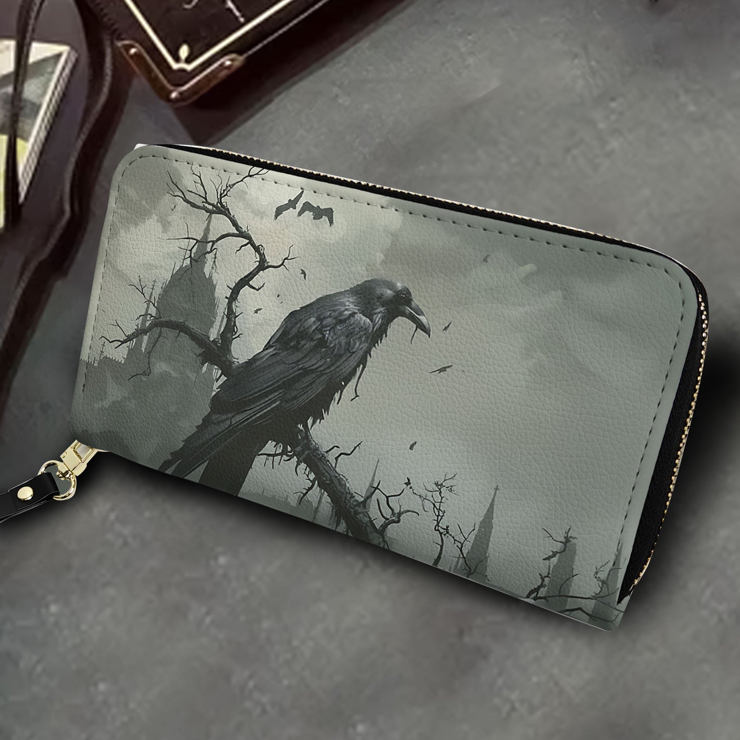 The Raven Gothic Leather Handbag & Wallet Set – Dark Literature Inspired