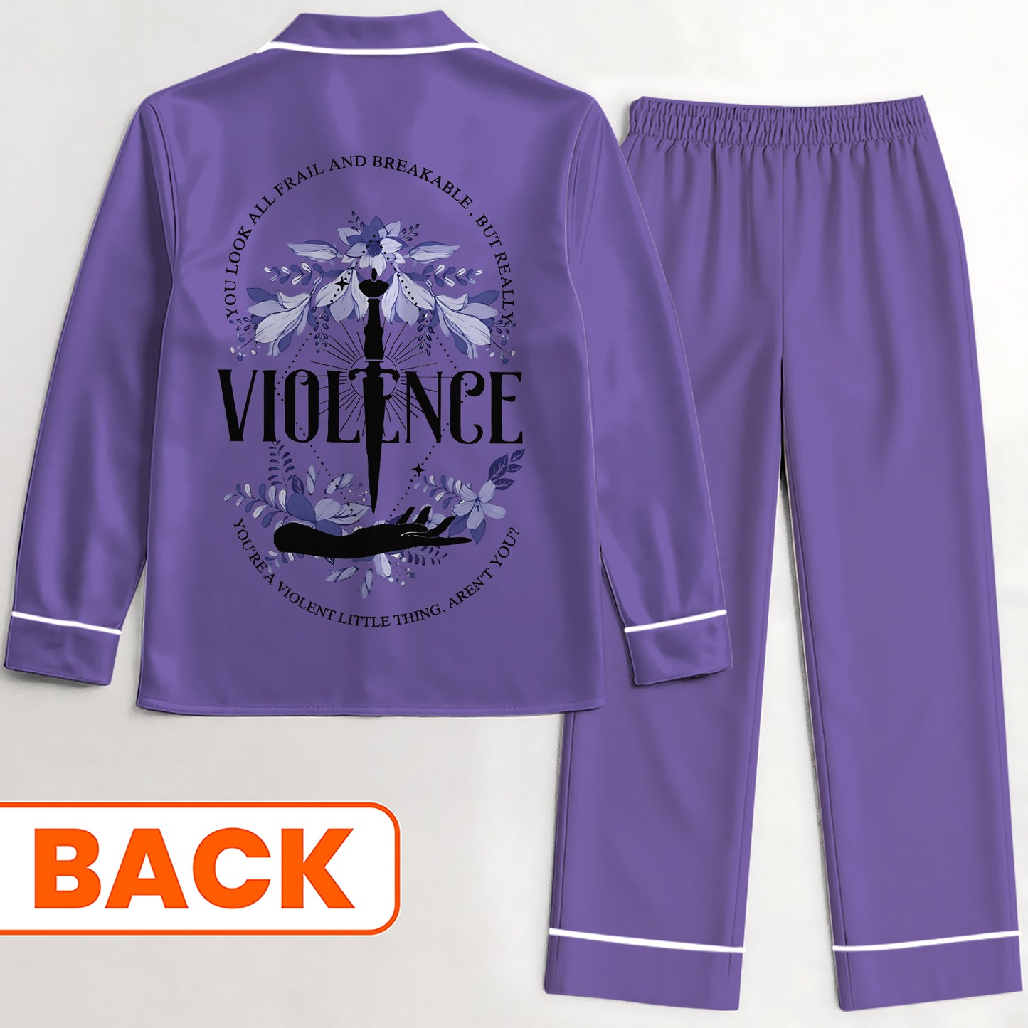 Violet Sorrengail – A Violent Little Thing Satin Pajamas Set