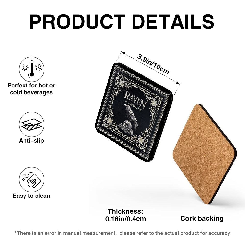 Gothic Raven Coaster – Edgar Allan Poe Inspired Drink Mat
