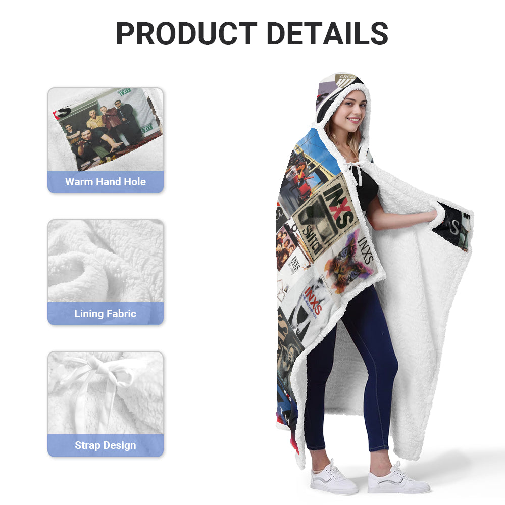 INXS Album Art Wearable Blanket Hoodie – Cozy Retro Rock Fan Gift, 80s Music Lover