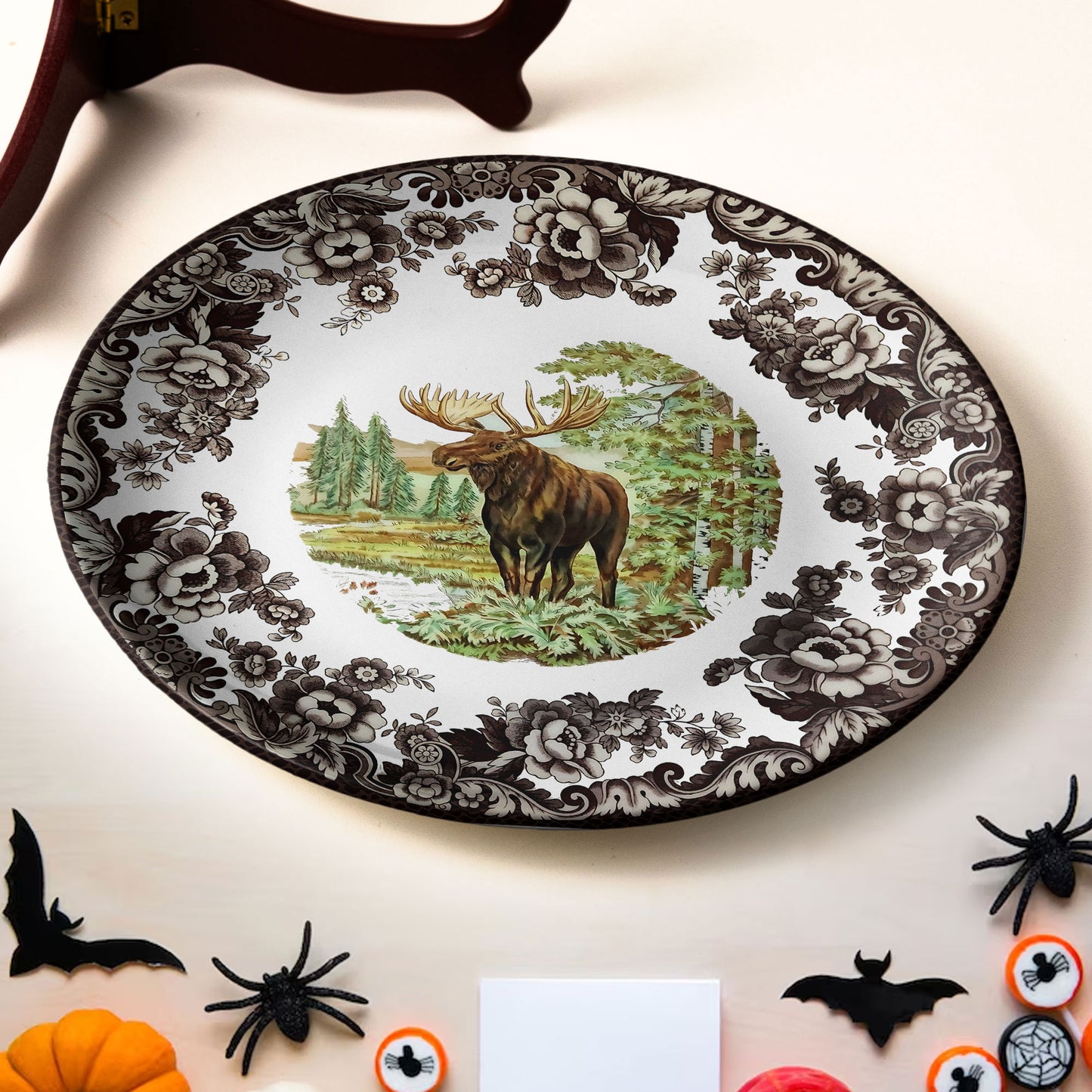 Moose in Forest Decorative Plate