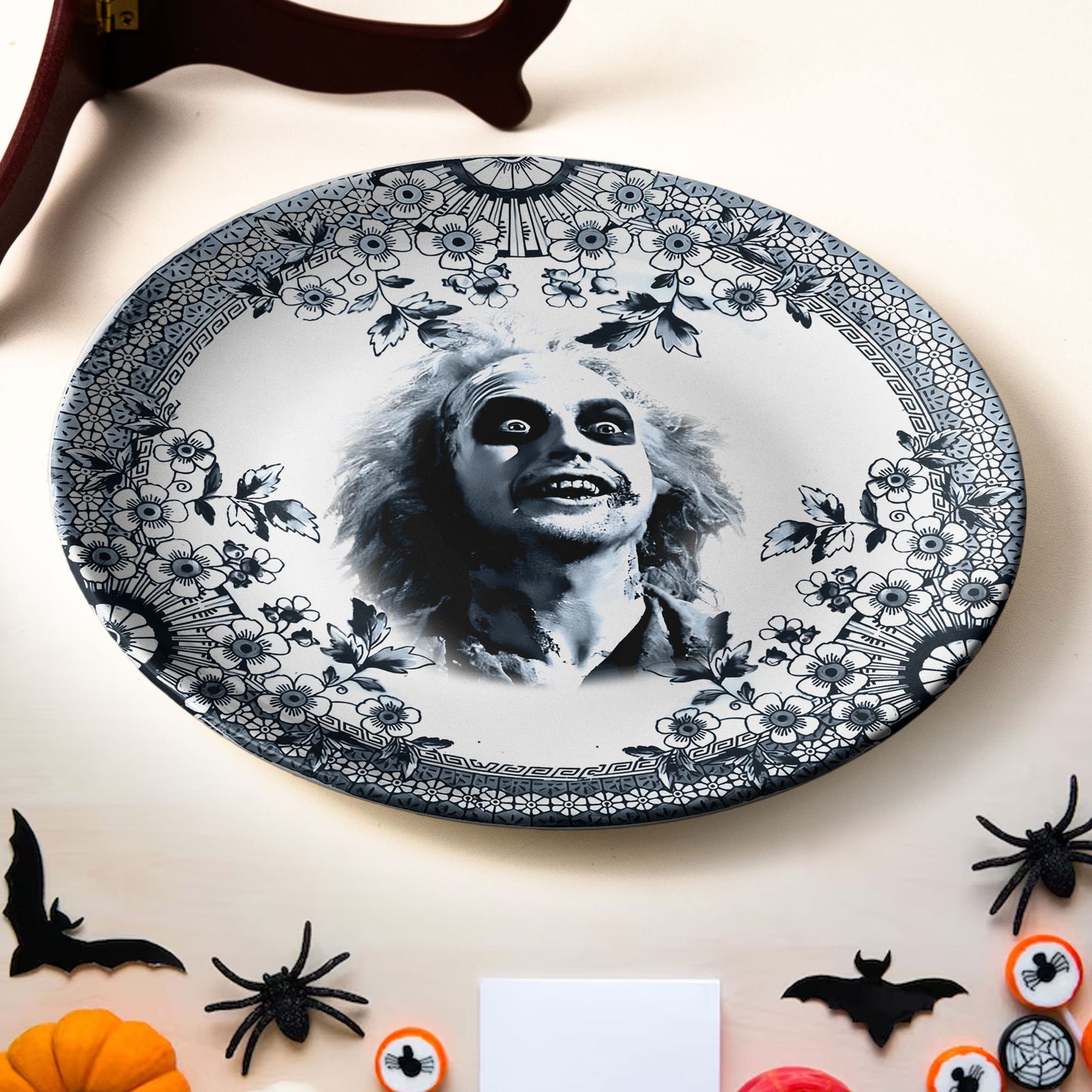 Gothic Horror Beetlejuice Decorative Ceramic Plate