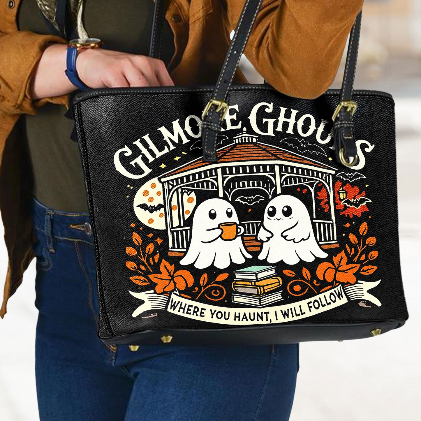 Gilmore Ghouls Leather Halloween Tote & Wallet Set – Spooky Cute Fall Vibes